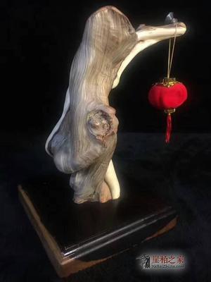 崖柏隨行擺件筆架 太行崖柏雙色料虎皮紋復古打磨