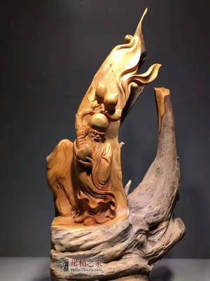 崖柏根雕《壽星公》正宗太行陳化水泥料