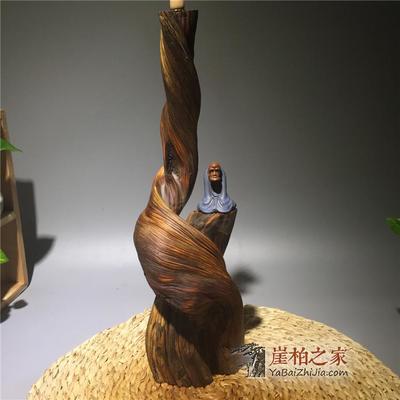 崖柏根雕擺件倒流香爐 隨形陳化料 原生態木雕根藝客廳裝飾品